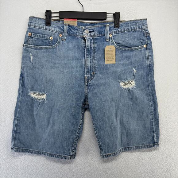 Travis Mathew Other - Levis Jorts Men's 36 Blue Denim 405 Standard Red Tab Jean Shorts Stretch NEW